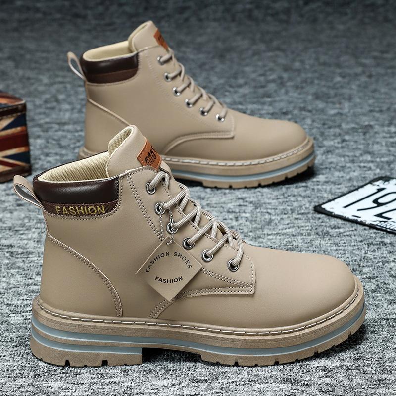 Martin boots plus size new spring and autumn round head high top Martin boots army boots