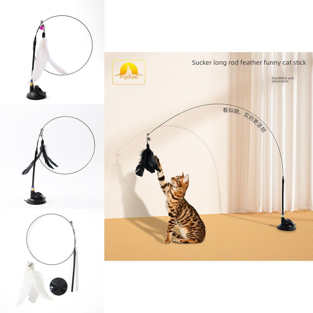 Cat Toy Feather Wand With Steel Wire For Stimulation And Exercise