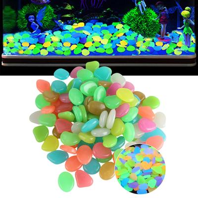 100 Pieces Glowing Rock Resin Decorative Stone for Potted Plant Fish Tanks and Night Landscape Design