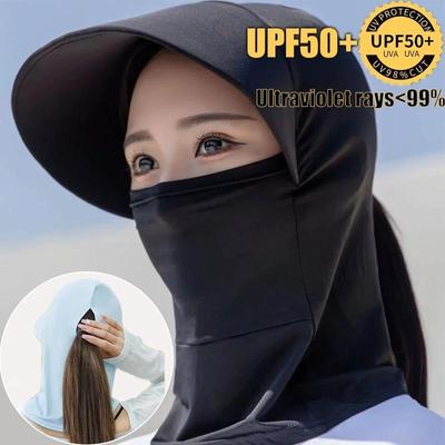 Cache-cou protecteur Chapeaux de soleil Femmes Chapeau Version à large bord Respirant Pliable Été Anti-UV Casquette d'été d'extérieur Féminine