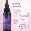 Sada UV prodlužování vlasů 5s Rychlé vytvrzování Vysokovýkonná UV lampa Ochranné štíty 30ml Odstraňovač lepidla 30g UV vytvrzovací lepidlo pro rychlé schnutí, Neviditelné prodlužování vlasů