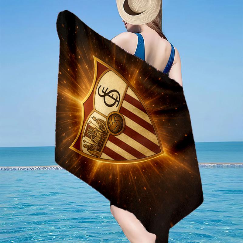 Sevilla Fc Crest Design Microfiber Beach Towel, Lightweight And Quick-Dry, for Summer Travel, Beach Essential, Swimming Pool