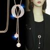 Versatile Sparkly Diamond Long Sweater Chain Pendant Necklace