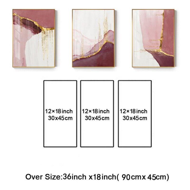

3 United Home Decorative Painting Painting Oil Painting Spray Painting - Pink Gold Ink (painting 40cm * 60cm * 3PCS)