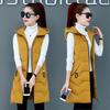 IELGY mid-length down cotton vest women's autumn and winter new style Korean hooded cotton vest warm vest waistcoat