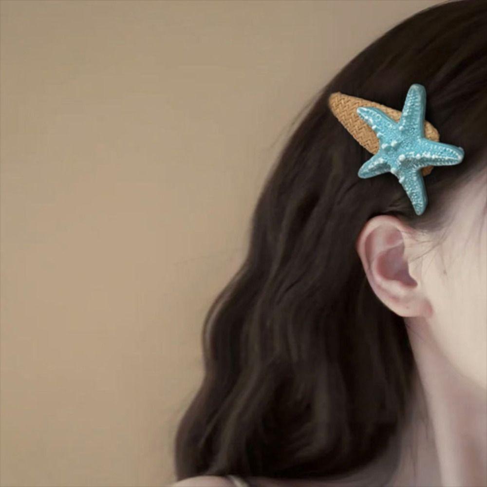Summer Sea Star Hairpin Korean Style Sweet Bangs Clip Elegant Starfish Hair Clip  Hair Accessories