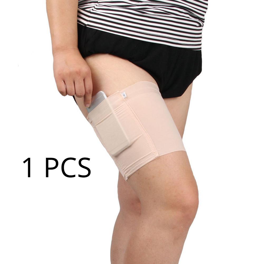 1pcs Sexy Women Thigh Bands High Stretch Leg Warmers Invisible Mobile Phone Bag Pockets Non-Slip Anti-Friction Thigh Band