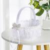 Unique Bowknot Basket Romantics Wedding Flower Basket Bridesmaid Candy Basket for Outdoor Celebrations