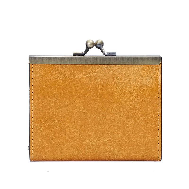 2022 Dámský držák na ID karty z pravé kůže Retro s více drážkami z hovězí kůže