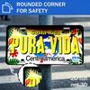 D Flat Vintage Style Aluminum Wall Decoration Tropical Palm Leaves and Costa Rica Pura Vida PatternSuitable for Home