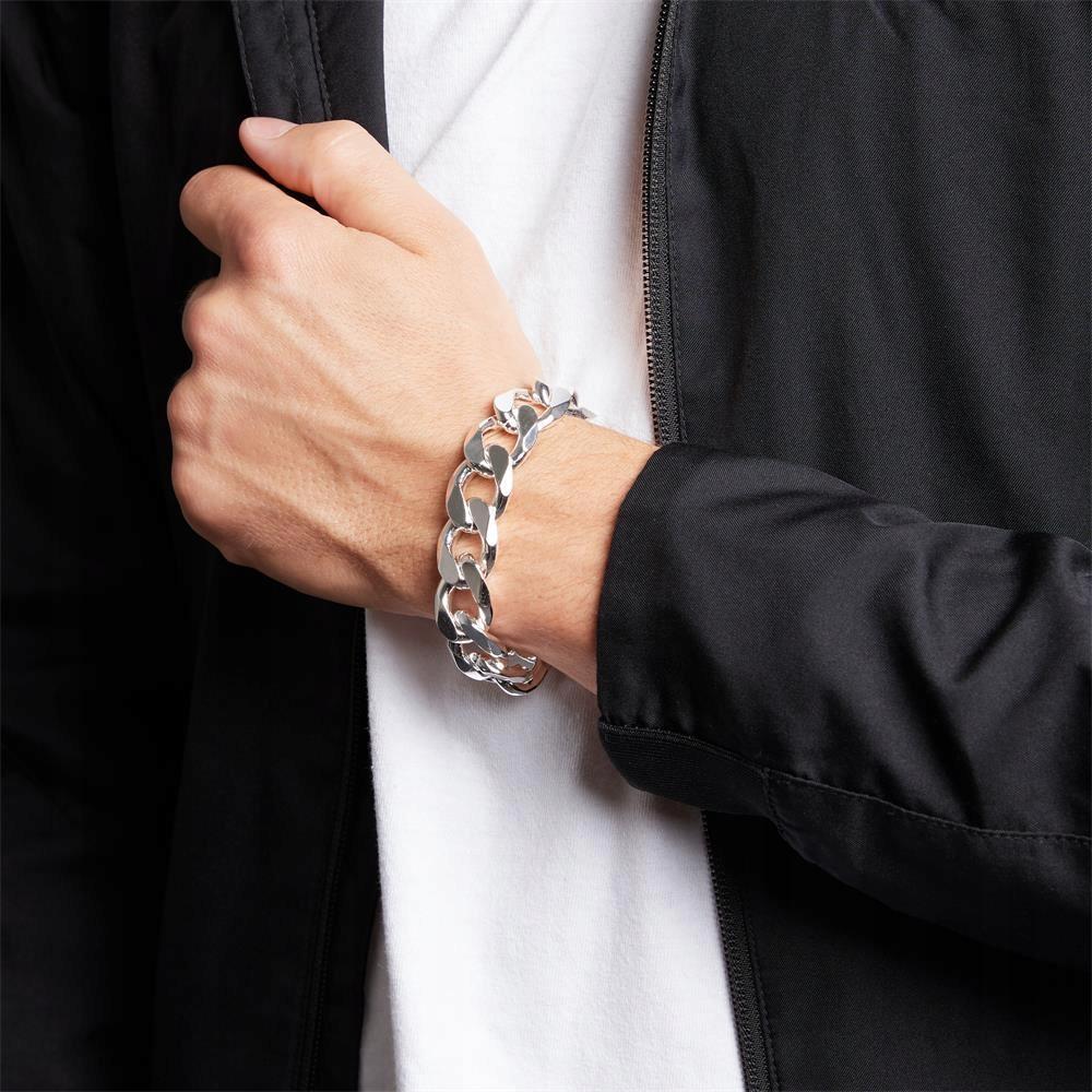 Men' Silver Bracelet THICK Silver 925 Bracelet FULL Pancetka 13mm