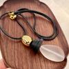 Statement Fashion Metallic Resin Wooden Long Pendant Necklace For Women Creative New Black Sweater Chain