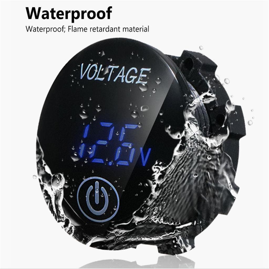 12V 24V Volt Meter LED Digital Display DC 5V -48V Waterproof Voltmeter With Touch Switch Battery Monitor For Car Automobiles Motorcycle Truck Boat