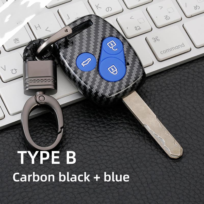 Carbon Fiber Car Key Fob Case Cover For Honda Accord Civic Cr-V Fit Ridgeline