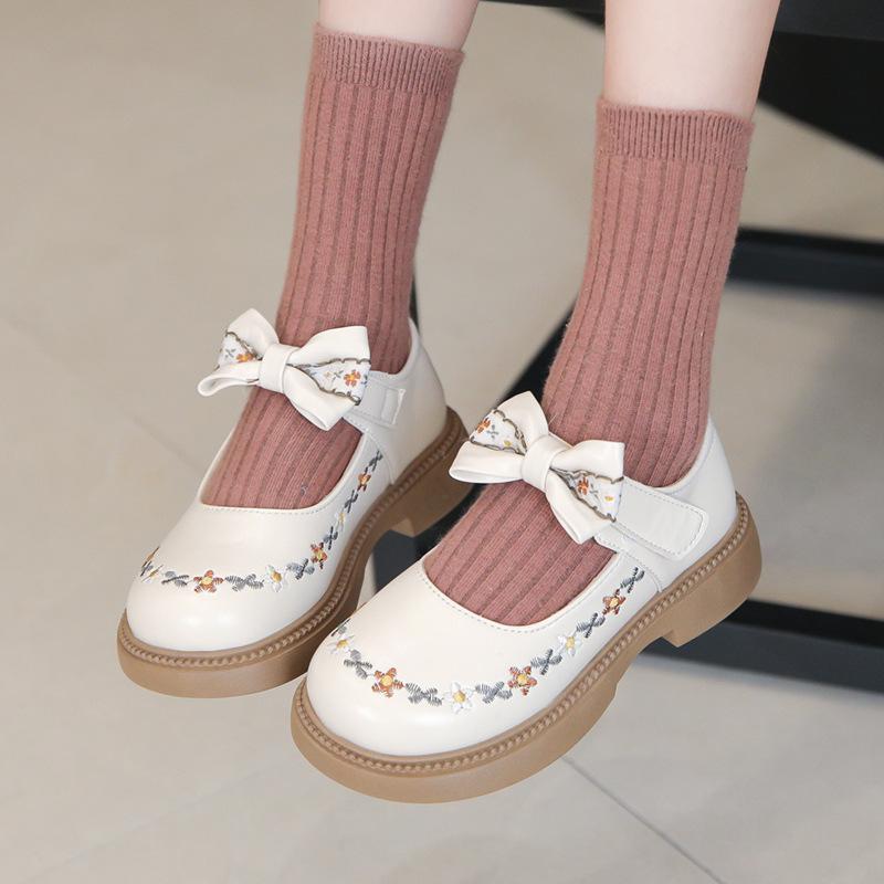 Girls Bow Princess Shoes Spring Children's Leather Shoes
