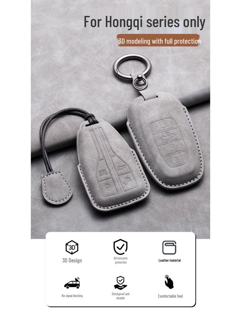 Compatible Key Shell for Hongqi H5, E-HS9, HS5, H9, EQM5, HS7 Car Interior Accessories