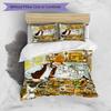 3pcs Duvet Cover Set (1*Duvet Cover + 2*Pillowcase, Without Core), Pettersson und Findus Print Bedding Set, Bedroom Decor, All‑Season, Birthday Gift