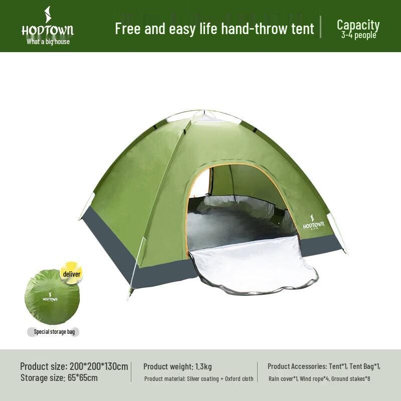 Hodtown 4-Person Automatic Pop-Up Camping Tent