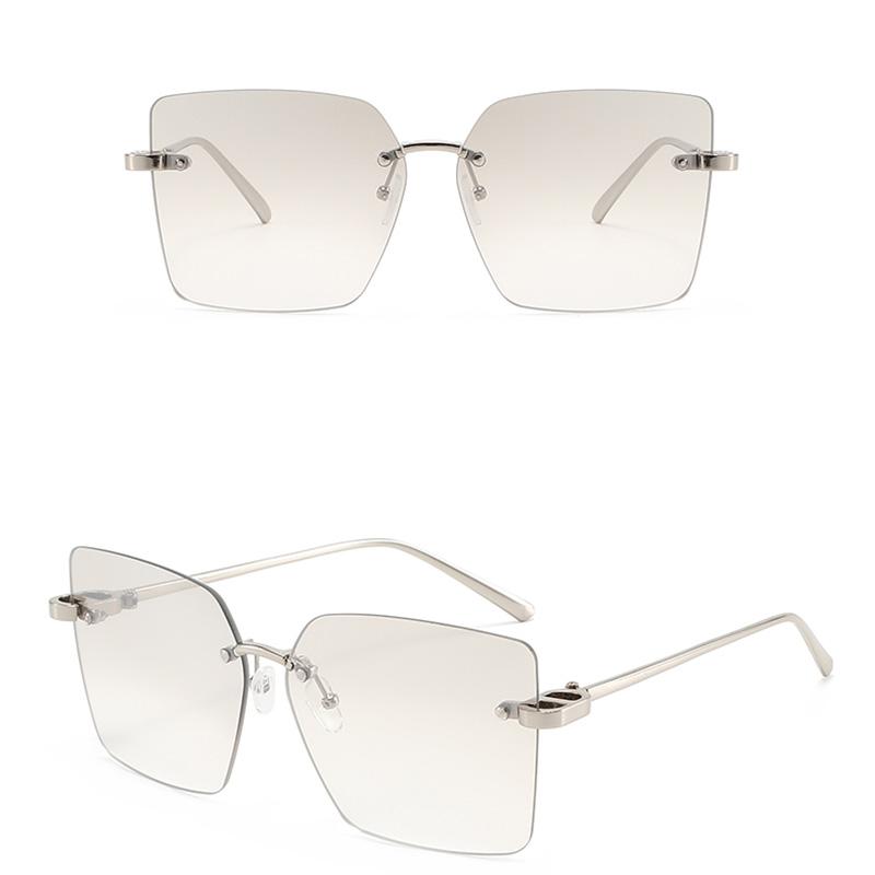 New Arrival Rimless Sunglasses For Women Metal Frame Luxury High Sense Anti Ultraviolet Fashion Cross-border Sun Glasses Outdoor Daily Eyewear