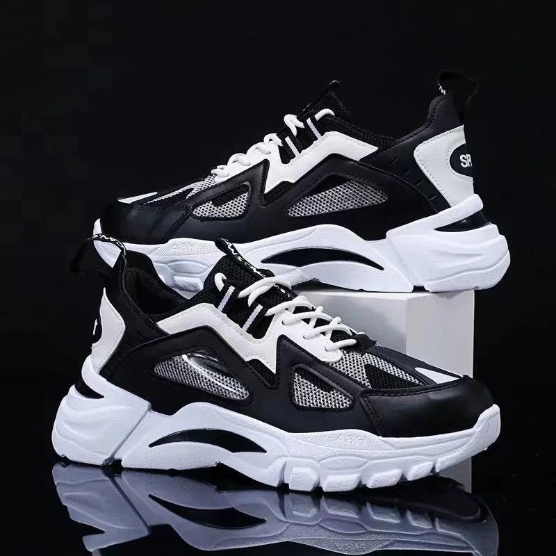 2025 New Men's Shoes Spring and Autumn Breathable Mesh Shoes Thick Soled Tall Dad Shoes Men's Versatile Trendy Sports Shoes