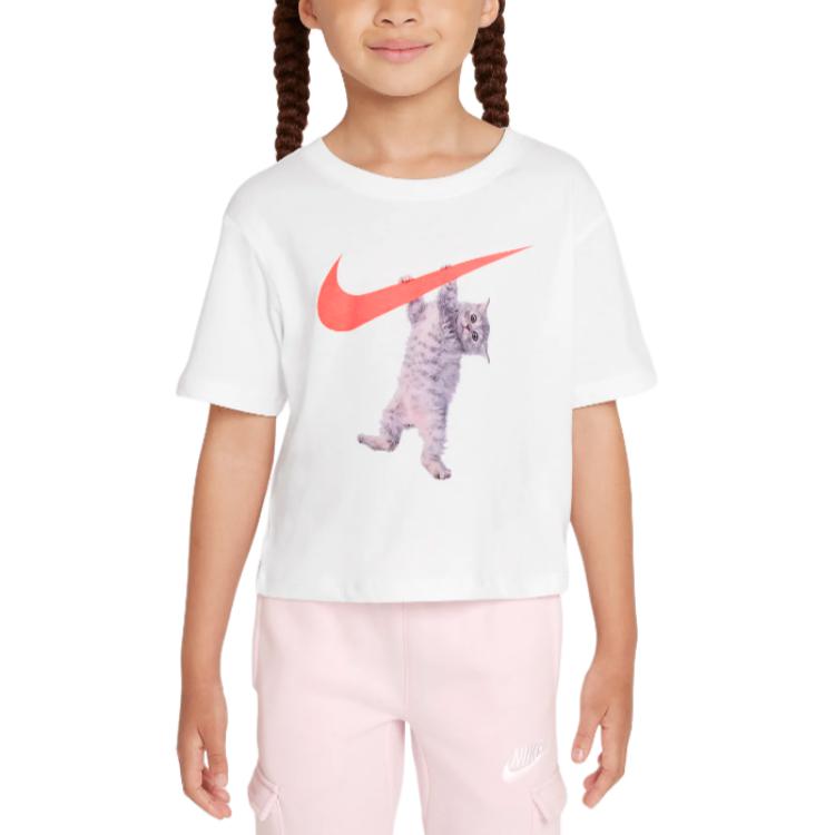 Nike T Shirt White Children Aged 3 7 Years Old HQ7882-100 4