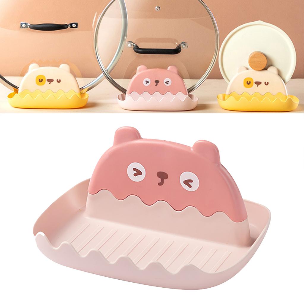 Spoon Rest with Lid Holder Thicken Prevents Deformation Pot Lid Utensil Rest for Household Kitchen