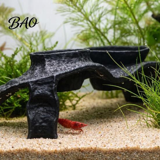 Aquatic Pet Accessories Aquarium Corner Hideout, under Gravel Betta Fish Cave Tunnel, Hideout Stone-Look Viewing Tunnel for Shrimp Tank Underwater