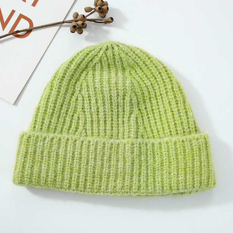 Outdoor Versatile Leisure Simple Solid Color Warm Including Wool Wool Knitted Hat Children Autumn and Winter Men's Cold Hat Tide