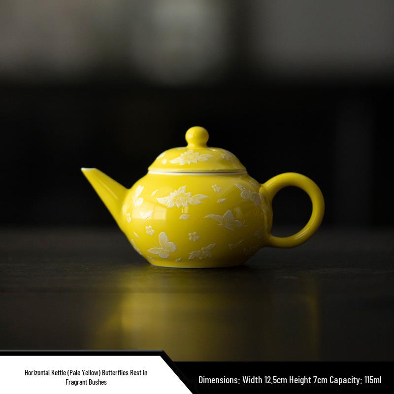 Red Xishi Ceramic Tea Pot - Elegant Chinese Style for Women, Single-Serve, Colored Glaze Design