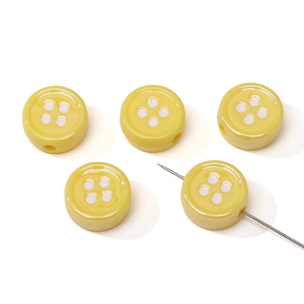 Acrylic Dopamine Oil Droplets Flower Button Beads for DIY Jewelry 1 Set