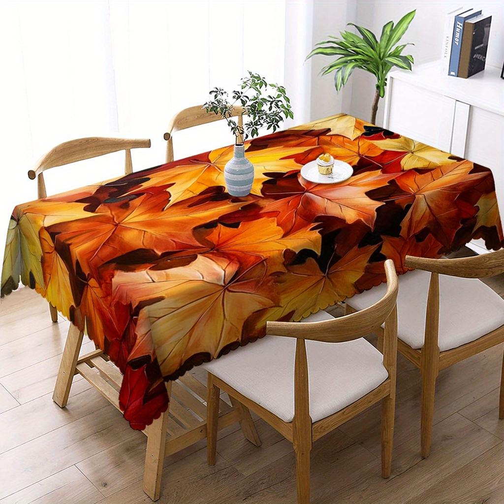 Autumn Maple Leaf Rectangle Table Cloth for Table Decor Kitchen Dining Waterproof Reusable Tablecloth for Tables Indoor Outdoor