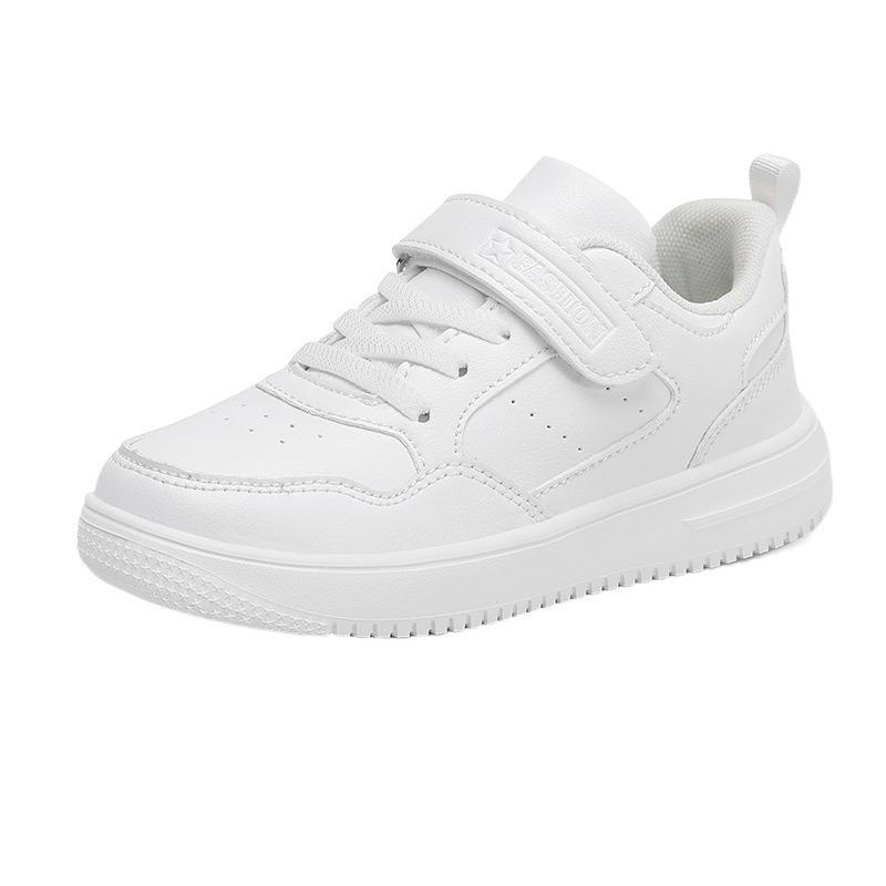 790 Primary School Students Board Shoes Girls White Shoes Children's White Sports Shoes Boys Little White Shoes School White Shoes Leather Surface