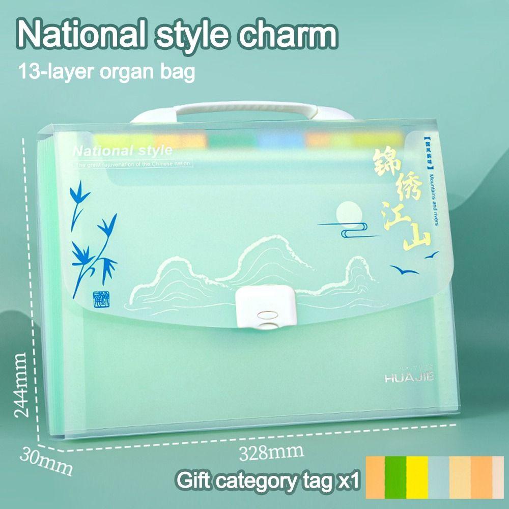 

Waterproof File Folder Large Capacity Test Paper Storage Bag for Students and Office Workers зелений