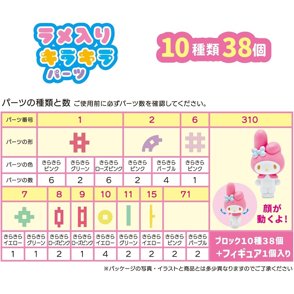 Gakken My Melody Travel Bag 10 Types 38 Parts Figure 3 Years and Up Sanrio Block Set