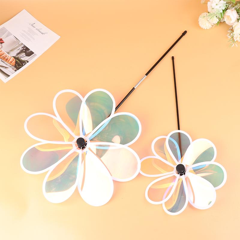 1Pc Sunflower Windmill Pinwheel Colourful Sequins Foldable Windmill Carry Camping Picnic Home Garden Decoration