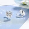Simple Female Earrings  Sterling Silver Love Heart Shaped Zircon Earrings for Women Promise Love Engagement  Gift