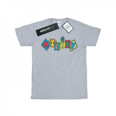 Womens/Ladies Mickey Mouse Fruit Blocks Cotton Boyfriend T-Shirt