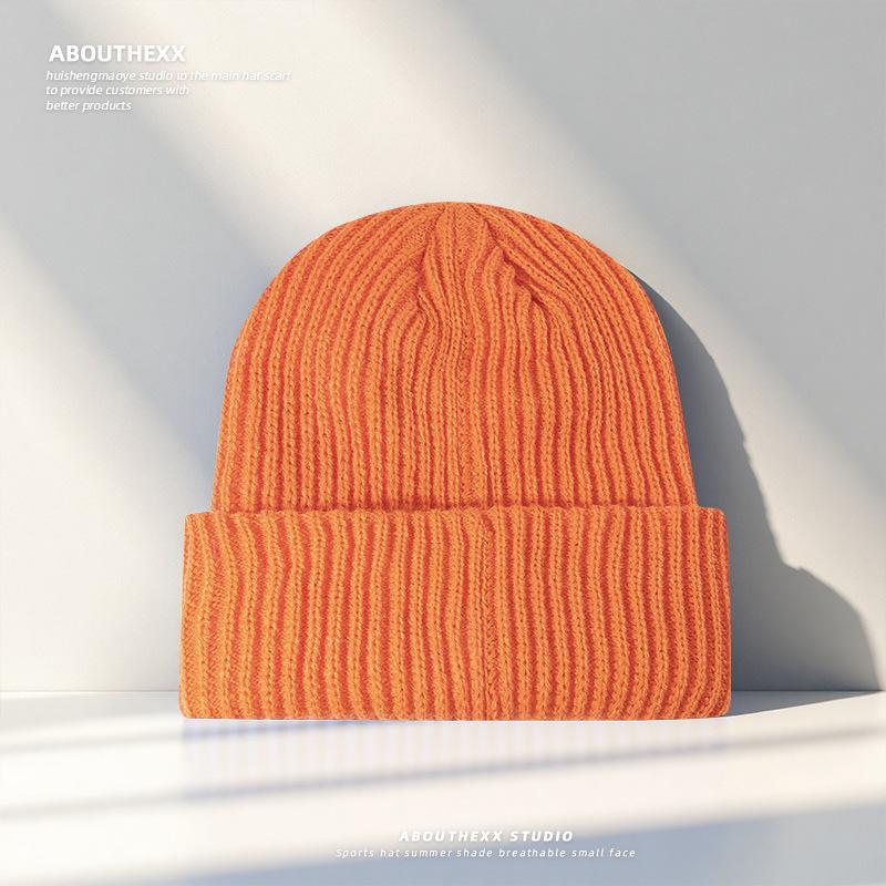 

Hat Women s Autumn and Winter Fashion Solid Color Loose Knitted Hat Men s Thickened Woolen Hat Winter Warm Ear Protection Cold Hat M（56-58cm）