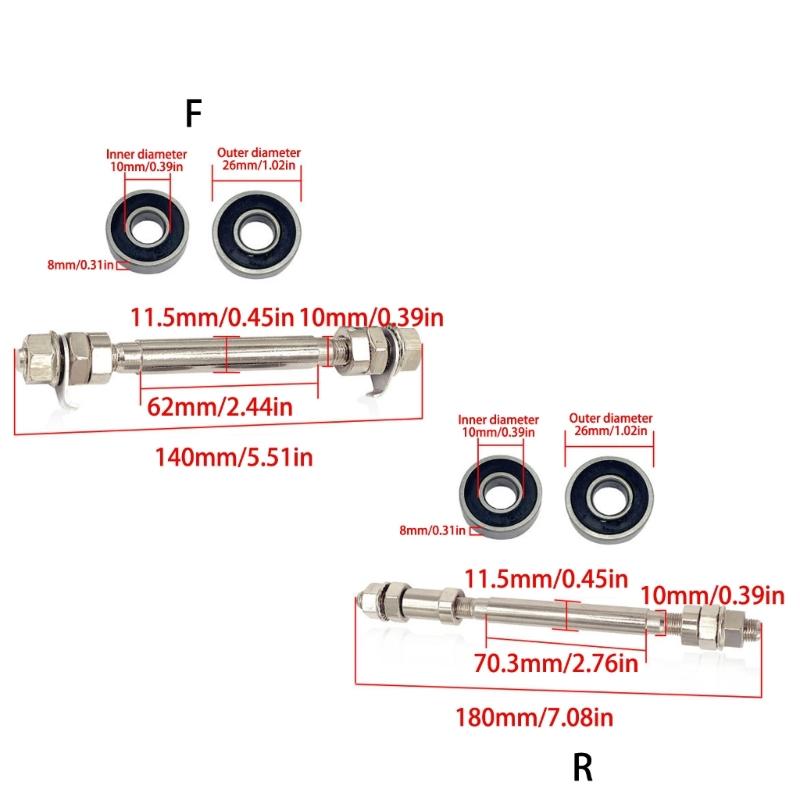 Mountain Bike Axles Quickly Release Bicycles Spindle Shifts Shaft Lever Front/Rear Wheel Hub Axles With 6000 Bearings