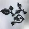 3pcs Curtain Rod Finials Leaf Shaped Curtain Rod End Drapery Rail Pole Head Cap
