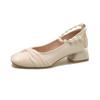 Spring evening shoes with skirt high heel thick heel fairy style gentle French single shoes bridesmaid shoes wedge heel