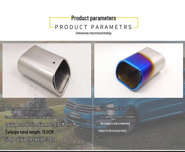 Stainless Steel Exhaust Tailpipe for Lavida – Direct Plug-In Add-On Muffler