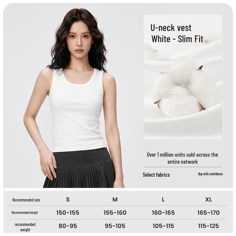 

Khaki Solid Color Sleeveless Women s Camisole - Slim Korean Style Inner Top XL (115-125 lbs)