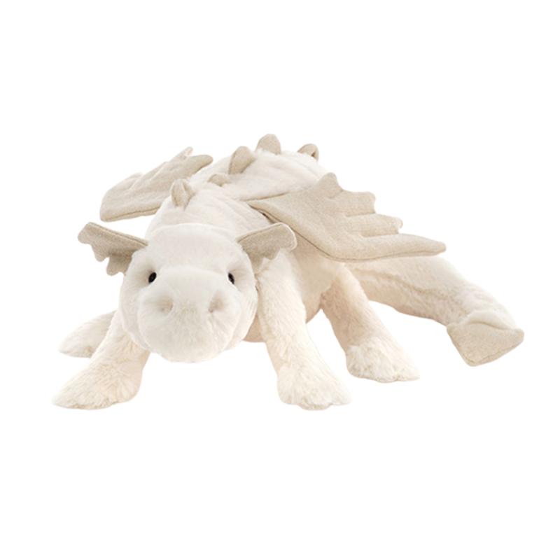 JELLYCAT Mythical Animals Snow Dragon Funny White Doll Plush Figure 7cm/12cm/19cm Height 26cm/50cm/66cm Length