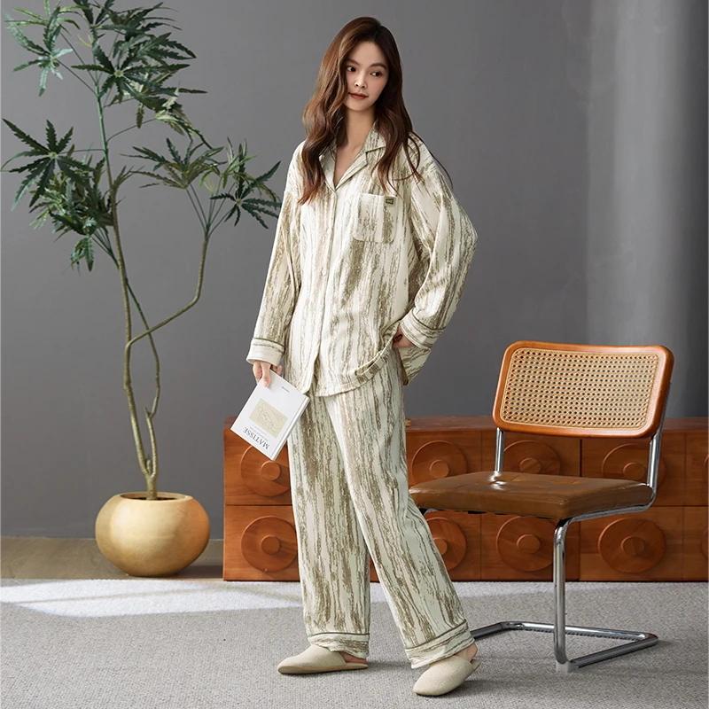 Set Pigiama da Donna Pigiama Caldo Maniche Lunghe Pantaloni Lunghi Autunno e Inverno Pigiama Casual Pigiama Morbido Pigiama Comodo Ragazze Comode
