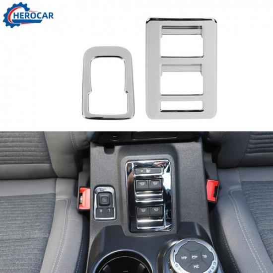 Interior Chrome Window Switch Trim Cover Decor Accessories For Ford Bronco ABS