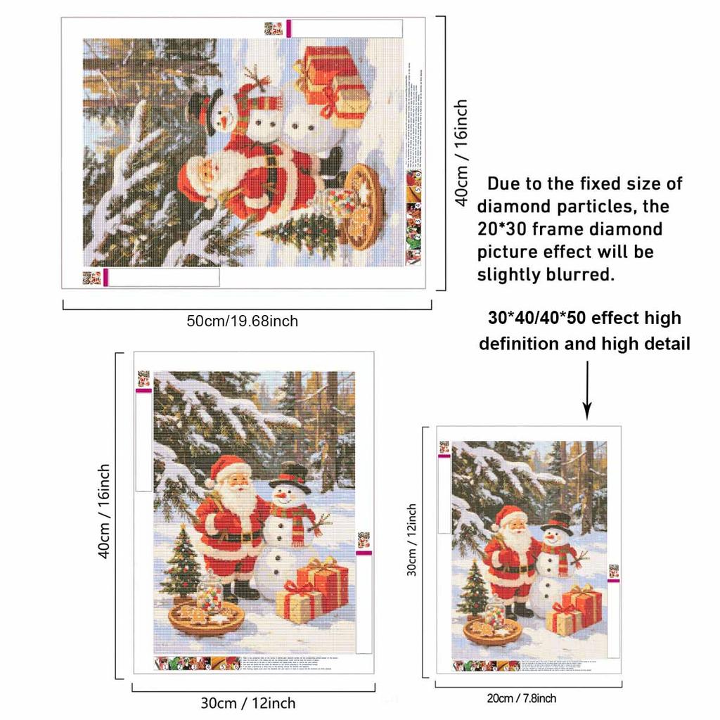 DIYDIY 5D Diamond Painting Kit Christmas Santa Snowman Full Drill Rhinestone Art Canvas Relaxing Creative Craft for Home Wall Decor Gift