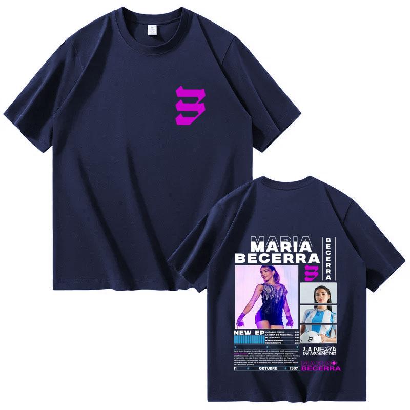 Fashion Singer Maria Becerra La Nenas Album Highquality Unisex and Women 2025 Summer Pure Cotton 100 Printed Loose Tshirt