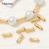 14K Gold Plated Brass Bone Shape Tube Beads,Supplies For Jewelry,Separators Spacer Beads For DIY Bracelet Making Accessories