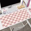 Extra Large Cute Checkered Mouse Pad, Flower Bear Design, Desk Mat for Laptop and Keyboard